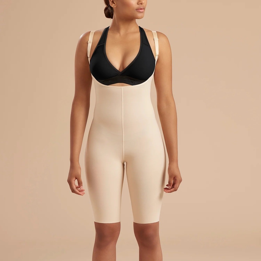 Marena Recovery SFBHS2 Girdle High Back Compression Bodysuit Black 2XS